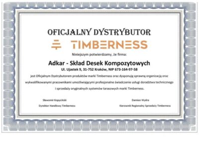 certyfikat timberness